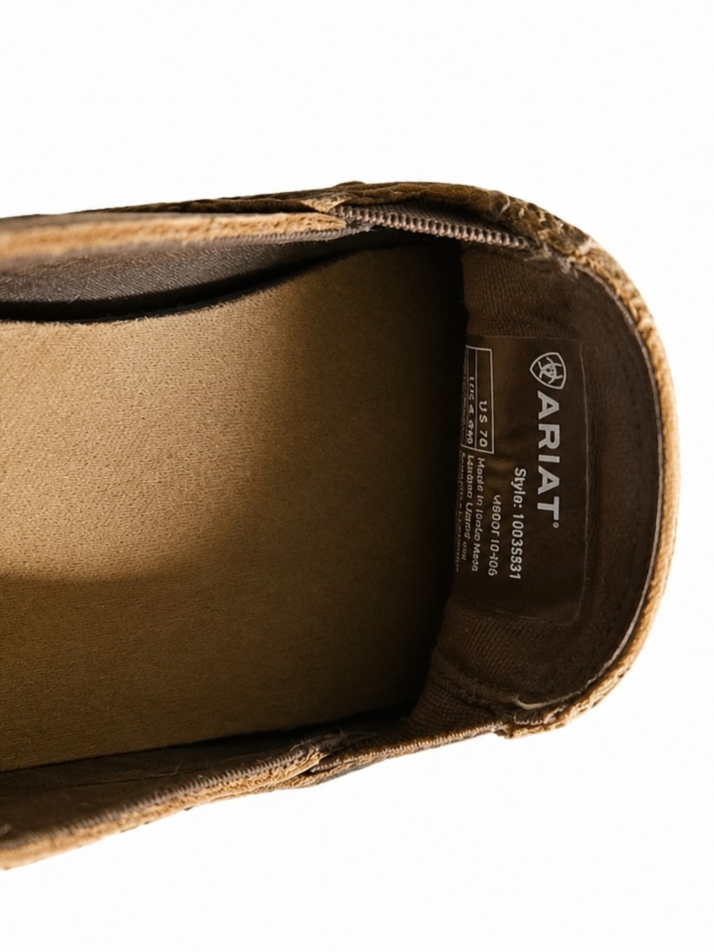Ariat Brown Embossed Leather Slip-On Loafers - Picture 4 of 5